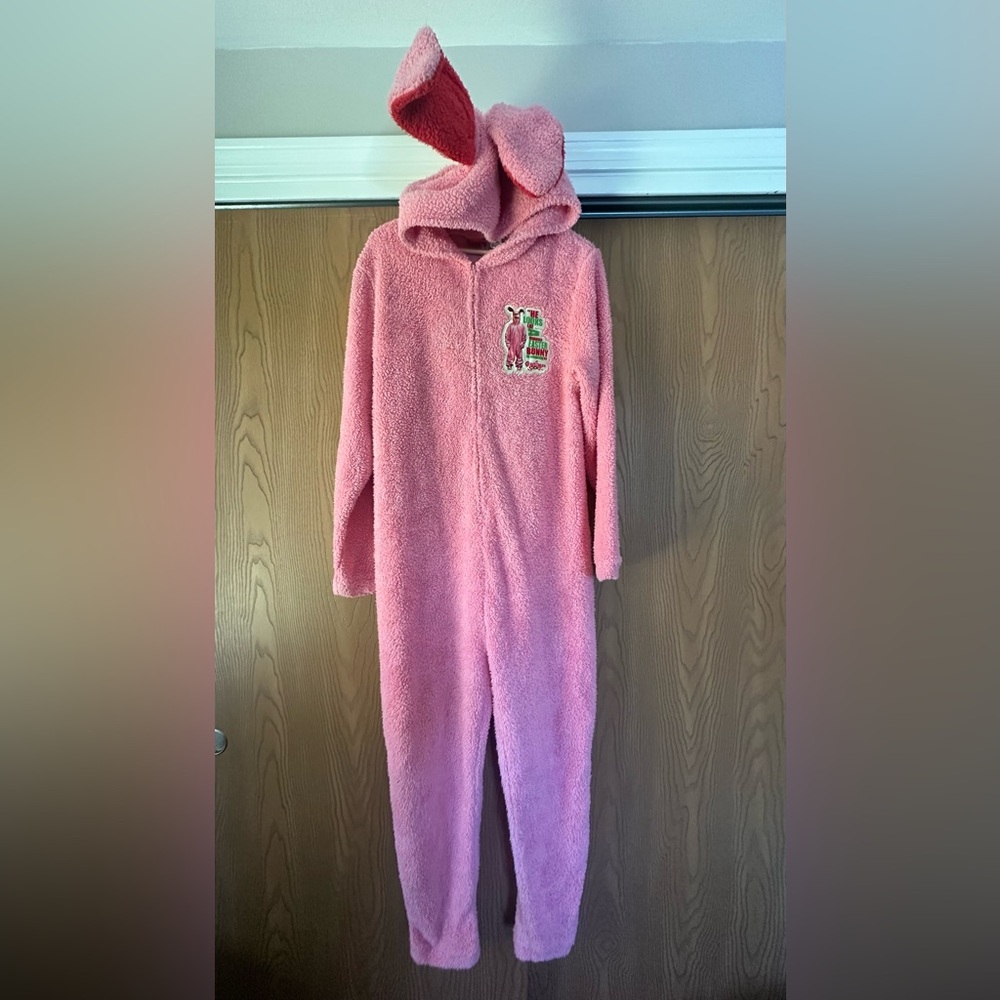 Pink bunny Fleece Hooded Onesie